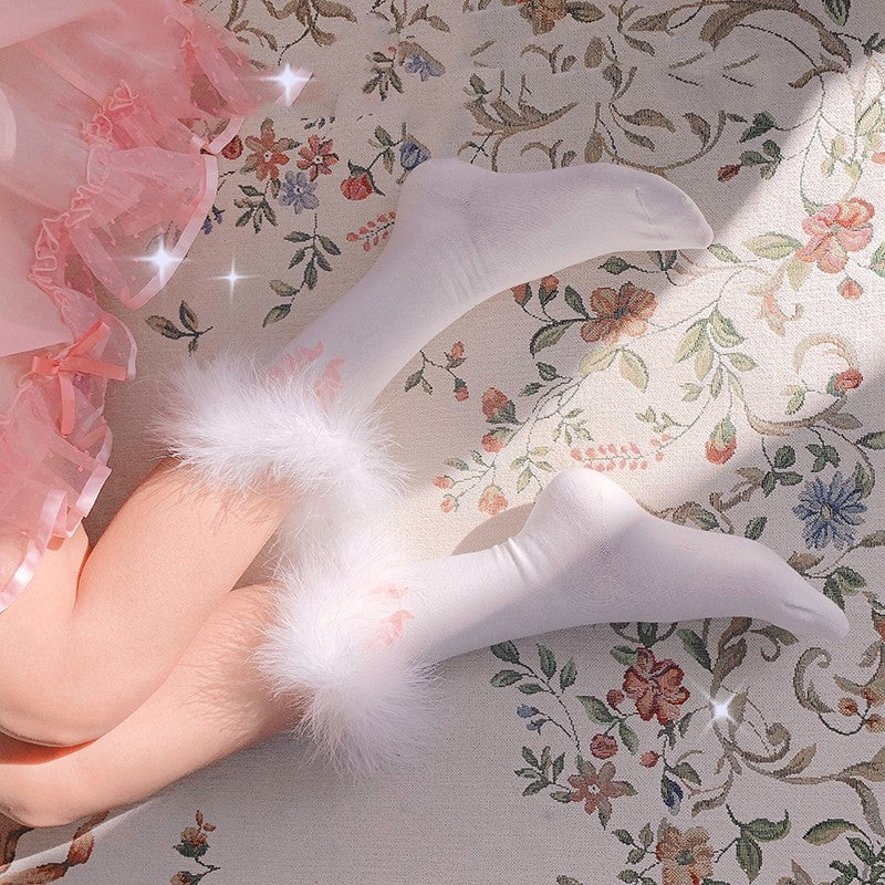 Pink bow calf socks  HA1576