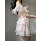 Pink Ruffle Puff Dress  HA0892