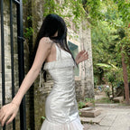 Sweet Slim Satin Slip Dress   HA0594