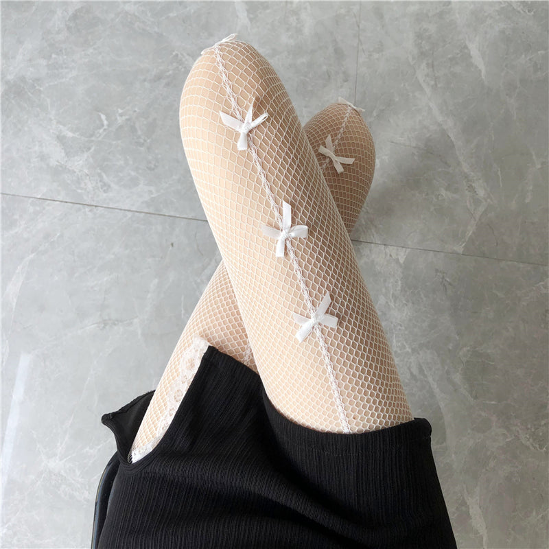 Bow Lace White Stockings  HA0323