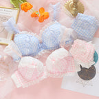 Cute Loli Plaid Bra Set  HA0401