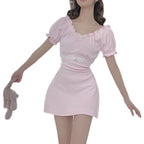 Fungus Lace Puff Sleeve Dress  HA1673
