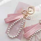 Ribbon Pearl Chain Keyring   HA1569