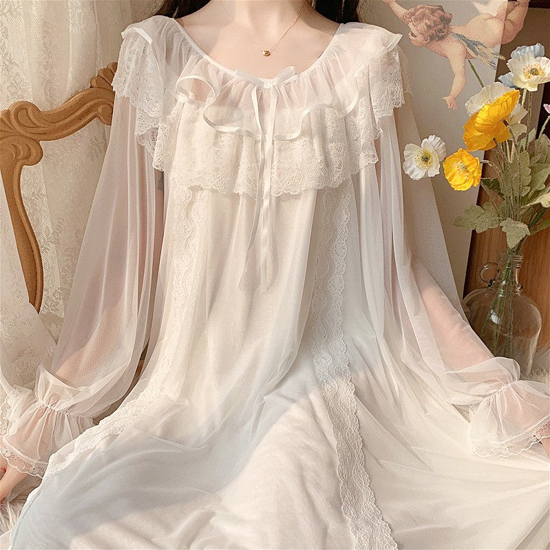 Sweet Mesh Bow Knot Nightdress  HA1290