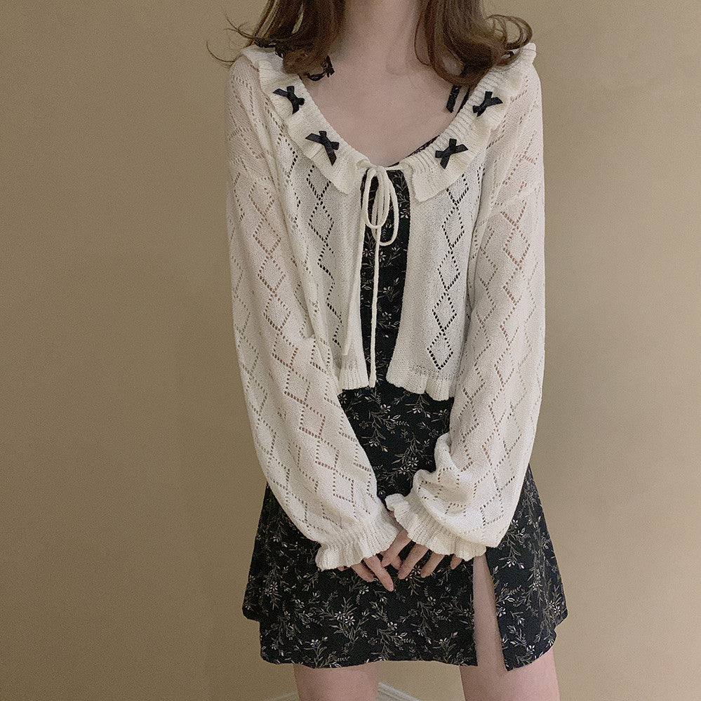Versatile Cream Knit Cardigan   HA0558