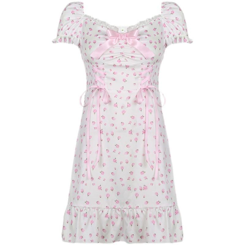 Sweet Pink Floral Dress HA0486