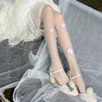 Pink and White Butterfly Socks    HA0539