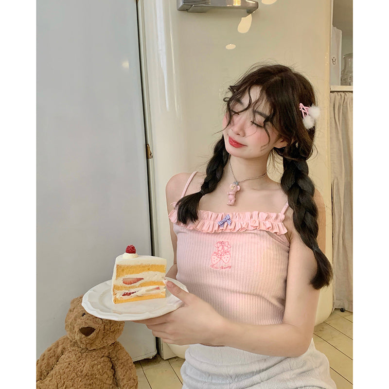 Strawberry Embroidered Camisole   HA0426