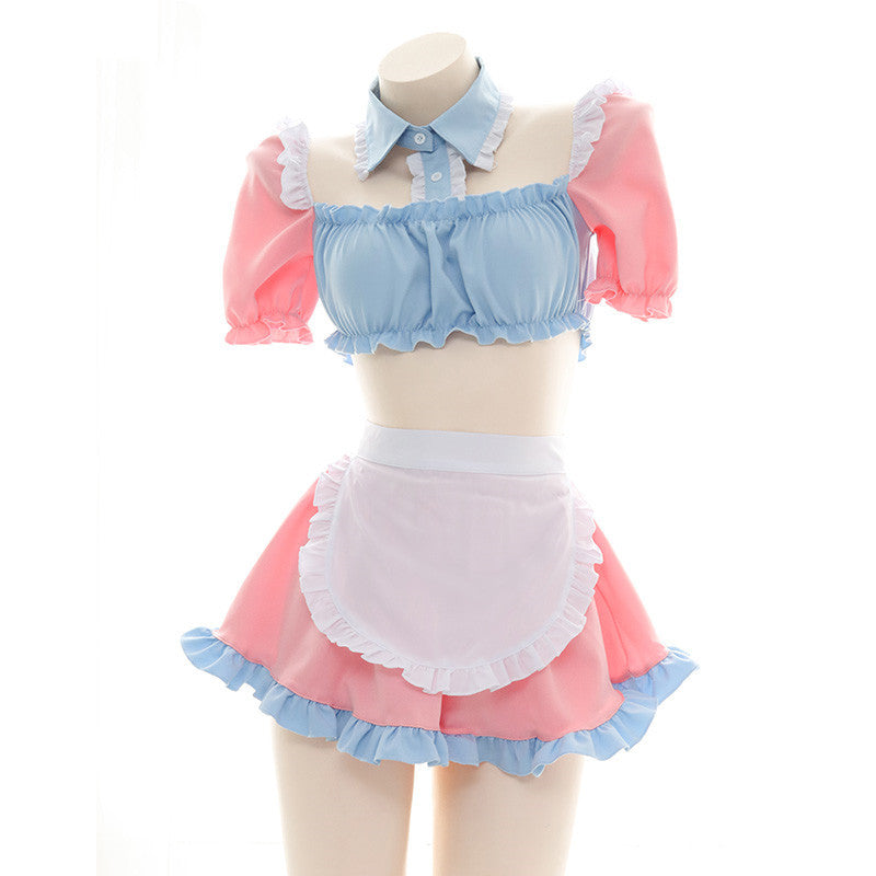 Super cute pink blue soft cute maid suit   HA0545