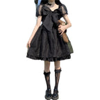 Cute Bow Puff Sleeve Fairy Dress    HA0353