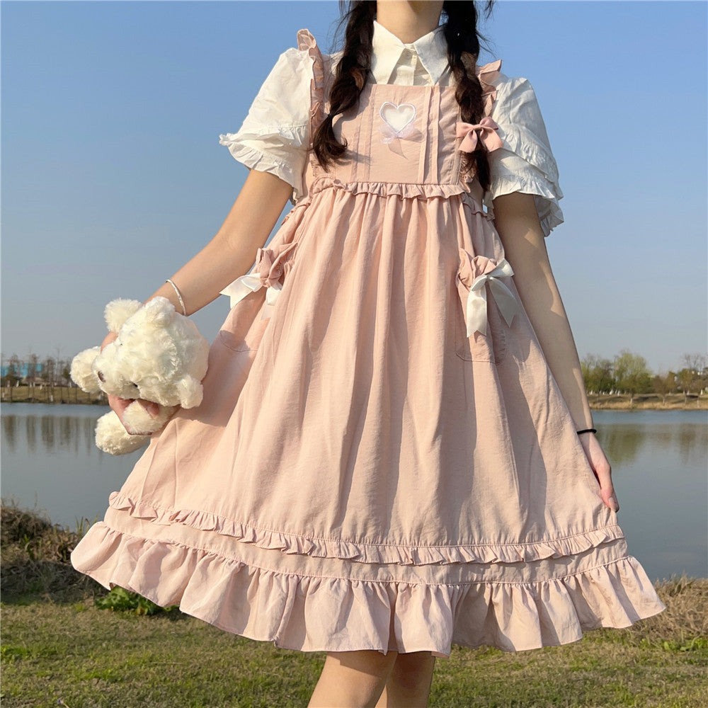 sweet and cute suspender dress  HA0818