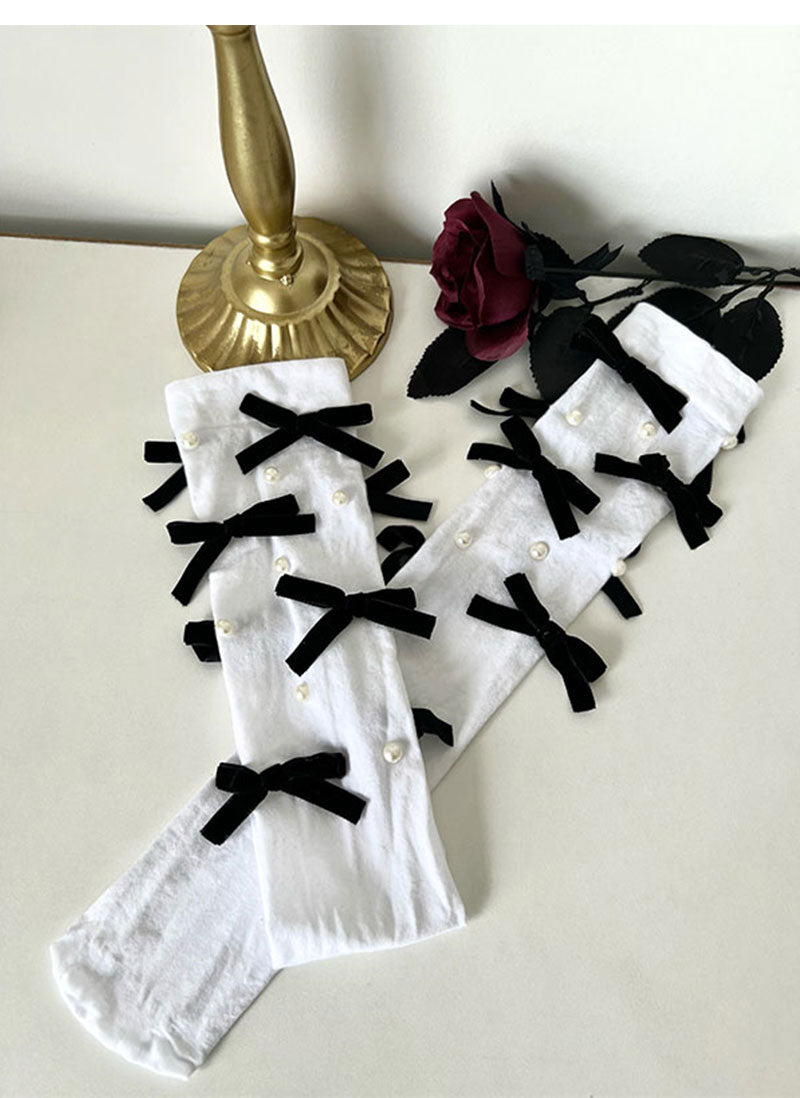 Bow calf socks HA1005