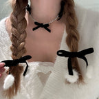 Bow zircon necklace clavicle chain HA1597