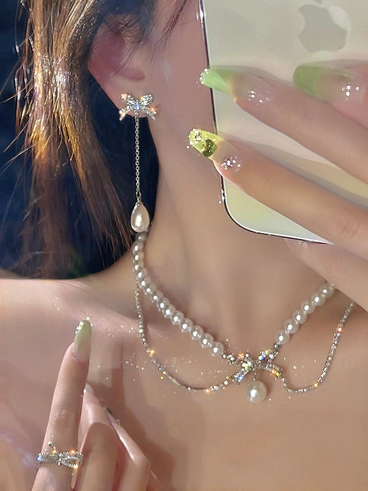 Sparkling Pearl Necklace HA0971