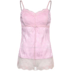 Sweetheart Pink Lace Sling Top    HA0638