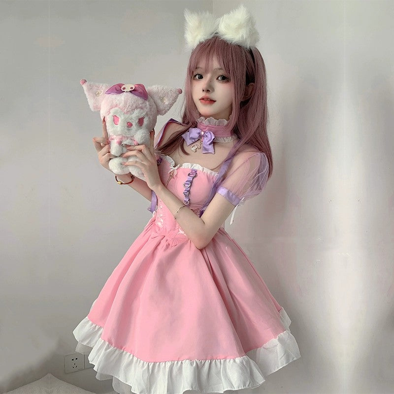 Cute cos pink dress HA1634