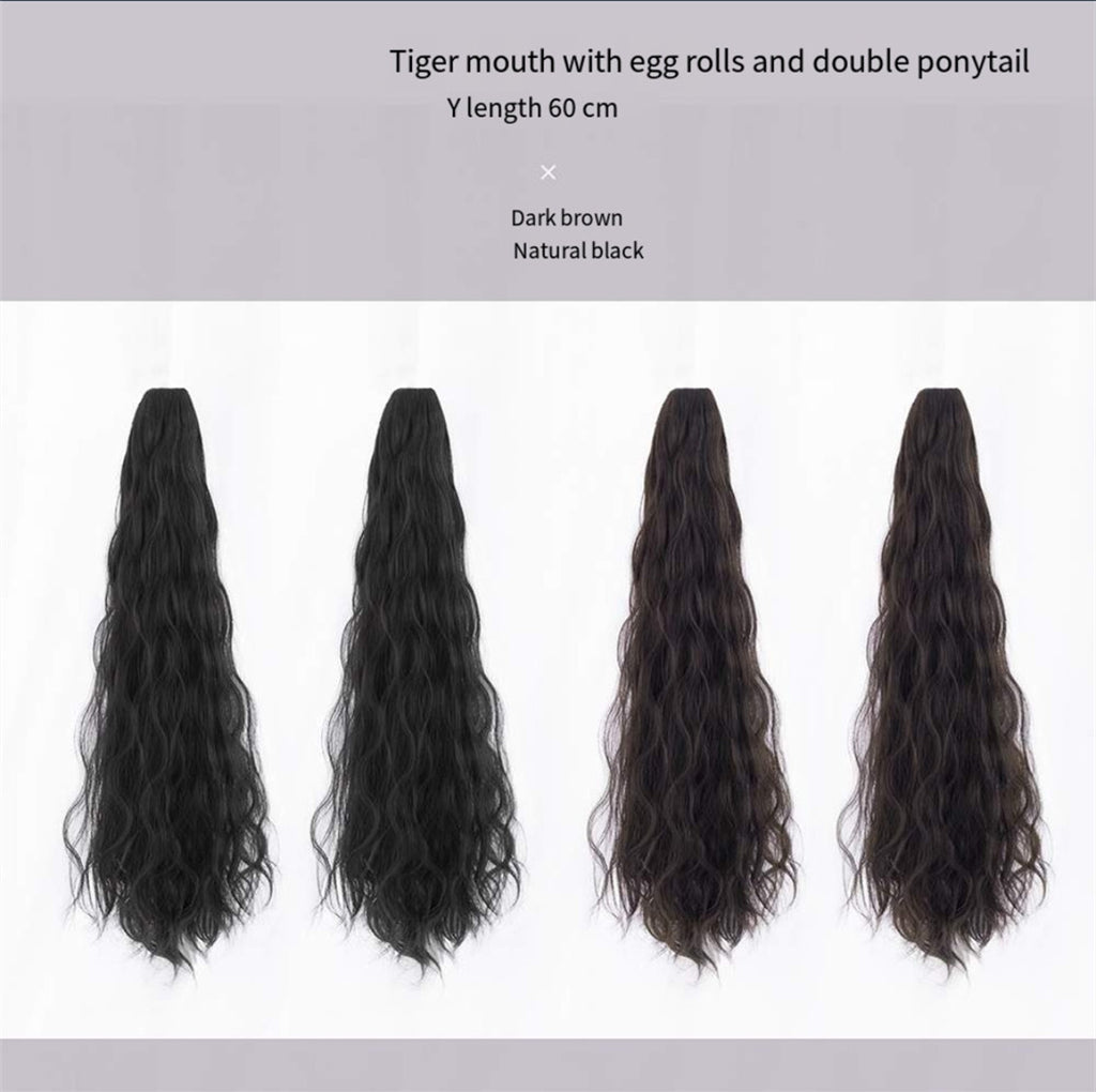 High ponytail grab clip big waves  HA0161