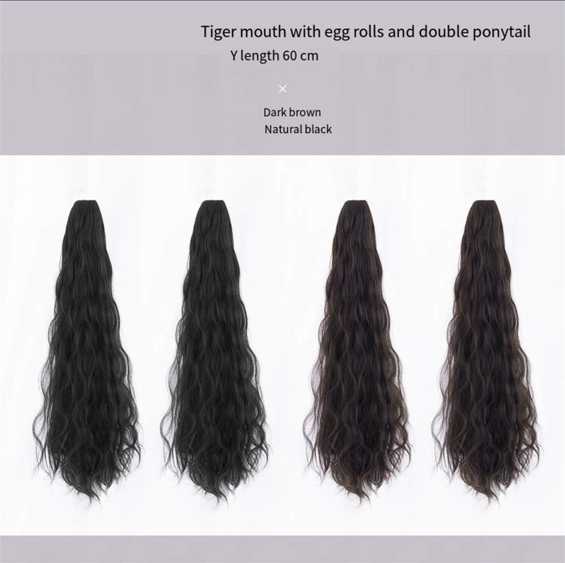 High ponytail grab clip big waves  HA0161